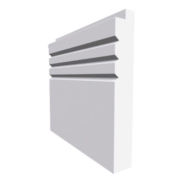 Single Step V Grooved 3 MDF Skirting Board