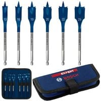 Bosch EXPERT 6 Piece Self Cut Speed Flat Wood Drill Bit Hex Shank 13 - 25mm Bits