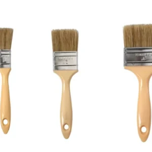 Gelcoat set of 3 Pure Bristle/ Plastic Handle Brushes - 1", 2" & 3"
