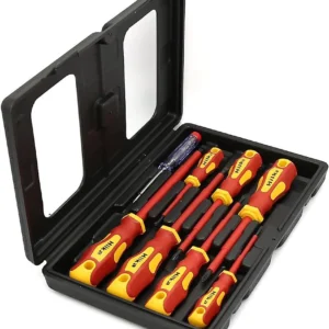 Hilka VDE Screwdriver Set 8pc Insulated Electricians In Case
