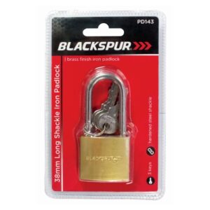 Blackspur 38mm Long Shackle Iron Padlock