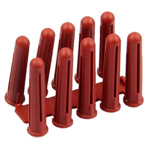 PLASTIC PLUGS RED (100no) FOR 6-10g SCREWS