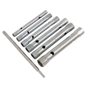6 Piece Tubular Box Spanner Set With Tommy Bar